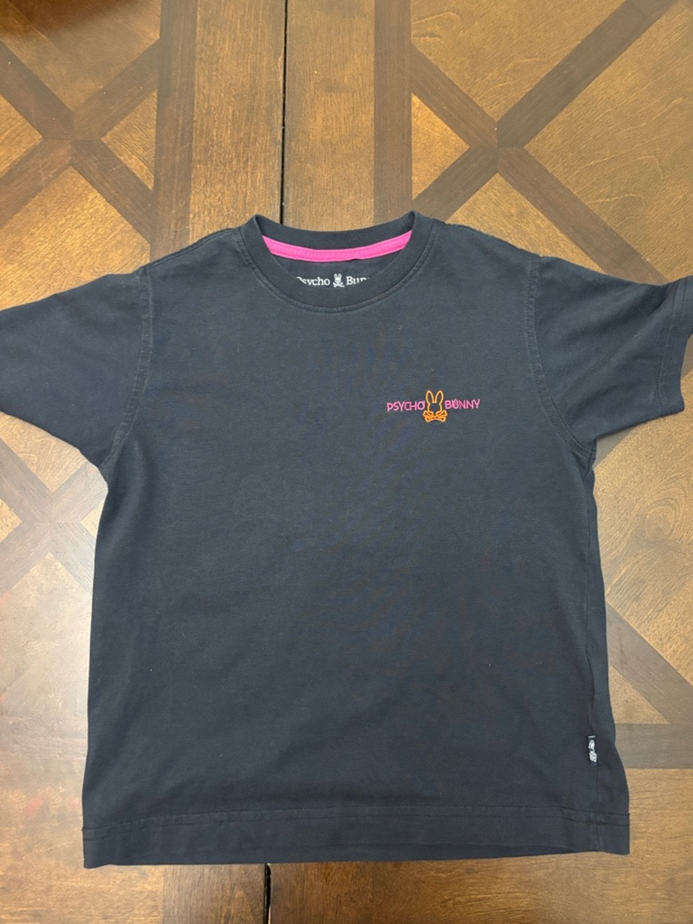Psycho Bunny Navy Tee with Pink Accent